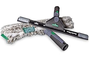 UNGER Kit de démarrage pour le nettoyage des vitres ErgoTec Ninja 2en1 (avec raclette et mouilleur, pour le nettoyage professionnel des vitres / nettoyage du verre) AKN10