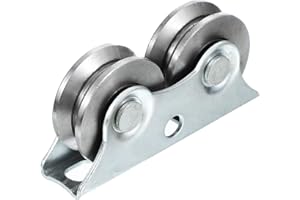 PATIKIL V Groove Caster, 2.5 Inch V Groove Pulley V-Type Groove Wheel Caster for Driveway Gate Industrial Machines V Track Rail, Loading Capacity 551 lbs