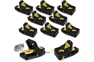 flintronic Rat Trap, 8 PCS Trampas para Ratones, Juego de Trampa para Ratones con Cebo, Trampas para Rata,Trampa Reutilizable para Ratón, para del Hogar/Ático/Garaje/Interiores y Exteriores