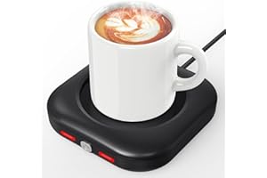 HOMEASY Calentador de Tazas 3 Temperaturas, Calienta Tazas Calentador Leche Electrico Plato Calefactor Seguro e Impermeable para Café Té y Velas Apagado Automático