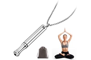 SSKHE Łańcuszek na szyję do oddychania, łańcuszek na szyję z gwizdkiem, medytacja, ulga w stresie, przenośny, do ćwiczeń głębokiego oddychania, odpowiedni dla mężczyzn i kobiet