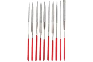 Bestgle Juego de 10 Limas de Diamante de Diamantes Limas de Aguja de 3 mm x 140 mm para Acero, Cerámica, con Recubrimiento de Diamante Multifuncional