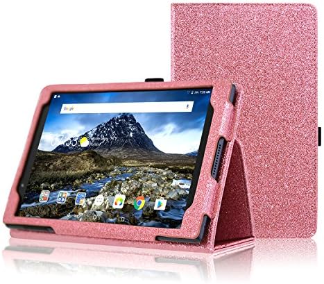 Lenovo Tab 4 8 Case, ACdream Premium PU Folio Leather Tablet Case for Lenovo Tab4 8 tablet(2017 version), Light Pink Star of Paris
