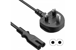 1.5M Meters Power Cable Figure 8 Power Lead IEC-C7 UK Plug Power Cord 2 Pin Mains Lead for LG/Sony/TV/PS4/PS5 Sky Box XBox/Playstation/Samsung/Philips/Hisense/Panasonic/Sharp/TCL Smart TV Monitor
