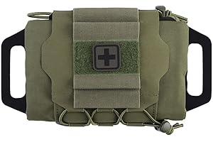 GYDEHUTJ Pochette Tactique Militaire Molle Ceinture de Premiers Soins Rapide Pochette de Survie Système en Deux Parties Porte-médicaments en Rouleau Sac à poignée en hypalon