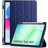 Samsung Galaxy Tab A11 Plus 11 İn&ccedil; İle Uyumlu Kalemlikli, Uyku Modlu, Mıknatıslı, &Uuml;&ccedil;gen Standlı, Darbeye Dayanıklı Kaplama Ak