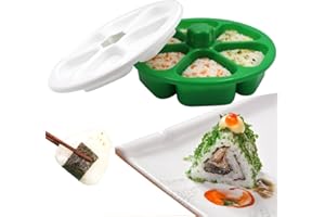 Movbudy Triangle Sushi Mold, Food Grade DIY Onigiri Maker Onigiri Rice Mold,Easily and Quickly Make Up to 6 Sushi Rice Balls at Once