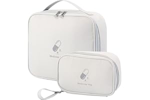 Olymajy 2 Pieces First Aid Kit Bags, Empty Medicine Bags, First Aid Bag Portable Grey Medical Medicine Bags for Outdoor Camping, Travel, Work