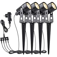 Gartenleuchte, GEEDIAR 4 Stücke Gartenstrahler Warmweiß COB LED Gartenleuchten mit Erdspieß IP65 Wasserdicht LED…