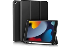 EspZanthic Cover Custodia per iPad 9/8/7 10,2 Pollici (9a/8a/7a Generazione, 2021/2020/2019) con Pencil Holder, Pellicola Proteggi Schermo, Auto Svegliati/Sonno