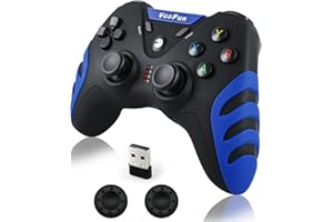 VooFun Controller PC, 2,4G Wireless Controller PS3 Joystick PC con Hall Joystick, Doppia Vibrazione, Gaming Gamepad per PS3, Windows 7/8/10/11, Steam, Laptop, Raspberry Pi, Android TV, TV Box