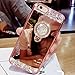 Produktbild iPhone X Hülle,iPhone 10 5.8 Zoll Hülle,iPhone X / iPhone 10 Spiegel Silikon TPU Schutzhülle Mit [Bling Glitzer Kristall Strass Diamant Diamond Ring Stand Holder],CMTECH iPhone X Hülle Glitzer Kristall Strass Diamanten Bling Überzug Mirror Spiegel Makeup Mit Diamante Ring Ständer Halter Stoßdämpfend TPU Silikon Schutz Handy Hülle Case Tasche Silikon Crystal Case Schutzhülle Etui Bumper für iPhone X / 10 (5.8 Zoll),Rose Gold Mirror TPU with Diamond Ring Holder