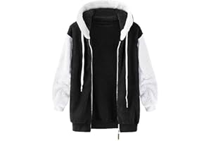 SUSENSTONE Veste Polaire Femme Fille Chaude Sweats Manteau à Capuche Zippé Laine épais Blousons Fourrure Hooded Coat Manche Longue Cardigan Casual Bloc de Couleur Mode Hiver Outerwear