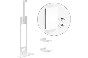 JOSMIMIC Upgraded Adjustable Console Holder Wall Mount for PS5: Black Gaming Stand for PlayStation 5/PS5 Slim/Pro Digital Disc Edition With 2 Controller Kits White