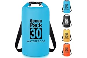 INVOOL Worek wodoszczelny, wodoodporna sucha torba 5 l, 10 l, 20 l, 30 l, sucha torba z regulowanym paskiem na ramię do uprawiania turystyki pieszej, pływania, raftingu, surfingu, biwakowania, wędkowania