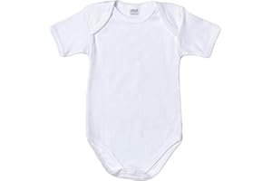 Ellepi 6 Body Neonato Neonato in Puro Cotone Anallergico con Cuciture Comfort Colore Bianco Spalla larga o Mezza Manica