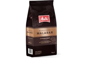 Melitta Monsooned Malabar Rareté Café, 1 Kg, Grains de Café, Non Moulus, 100 pour Cent Grains Arabica d'Inde, Torréfiés en Allemagne, Force 4