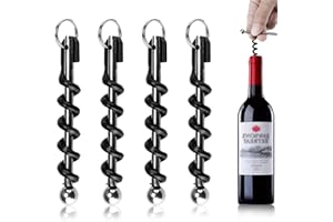 0XBIT 4 Pezzi Cavatappi Vino, Vino Portatile Apribottiglie, Multifunzionale Cavatappi, Mini Portachiavi Apribottiglie, per Viaggi, Campeggio e Feste