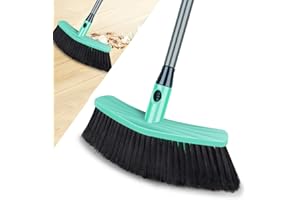 Besen Indoor Kehrbesen Bürste mit langem Stiel, UMAYCOOL Küchenbesen Indoor Bodenbürste mit dichten, weichen Borsten, Besen perfekt für Kehrraum, Büro, Küche