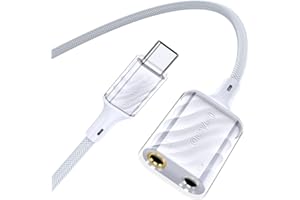 MOSWAG USB C to 3.5mm External Sound Cards, Headphone Microphone Type C Aux converter with Chip, Compatible with Pixel 7 6 Pro 5, Galaxy S24 S23 S22 iPhone 16 Pro Max/16 Pro/16 Plus