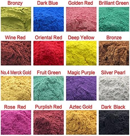 160g Cosmetic Grade Natural Mica Powder Pigment Soap Candle Colorant Dye 16 Color( 160g, 10g each)