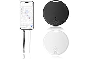 QINGCMING 2Pcs Traceur GPS Bluetooth 5.2, Localisateur Intelligent Multi-Objets pour Clés, Portefeuille, Animaux, Valise, Sac, Alarme Sonore, Portée 15m, Batterie Remplaçable, Compatible iOS et Android Via App