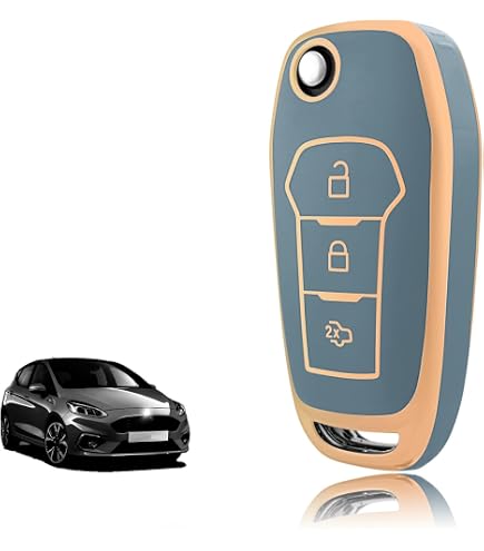 Custodia Rigida Per Chiave Auto Ford 3 Pulsanti – Nero Lucido – Protezione Per Mustang Mondeo Fusion Galaxy