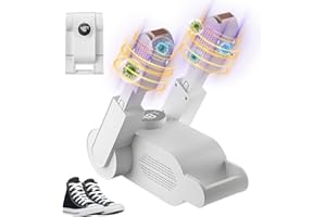 Afenau Asciuga Scarpe Elettrico, Asciuga Stivali Pieghevole con Timer, Asciuga Scarponi in Modo Veloce Luce Violetta, Asciuga Scarpe da Calcio per Scarpe, Guanti, Calzini, Doppio Antibatterico(Bianco)