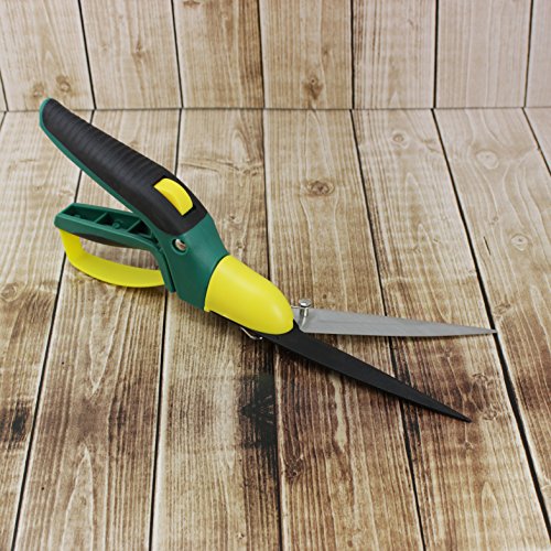 COM-FOUR® Rasenschere Handgrasschere Grasschere mit 360° drehbaren Klingenkopf - 3