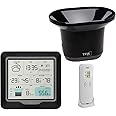 TFA Dostmann Rain Pro Wireless Weather Station, 35.1160.01, with Rain Gauge and Outdoor Sensor, Weather Forecast, Indoor/Outdoor Temperature, Humidity, Adjustable Alarm States, Black