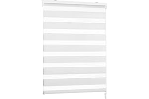 Victoria M. Estor Doble Enrollable Día y Noche, para Ventanas y Puertas, Montaje en la Pared y Techo, 85 x 175 cm, Blanco