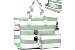 ENONEO Große Strandtasche mit Reißverschluss XXL Familie Strandtasche Damen Groß Shopper Tasche Beach Tote Bag Reisetasche Wasserdicht Badetasche Saunatasche mit Nassfach & Schuhfach,55L
