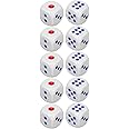DIGSMORDEN 6 Sided Dice Standard Game Dice Interesting 10pcs for Indoor for Board Games (White)