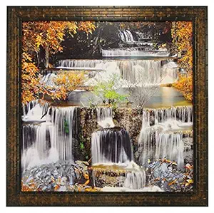 Indianara Waterfall Paintings (1394) Without Glass 13.8 X 13.8 inch