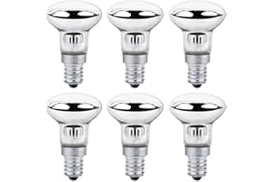 Molbory 6 Stück Lavalampe Glühbirne E14 R39 25W Ersatzbirnen, E14 R39 Ersatzbirnen für Lavalampen,Glitzerlampen, 400 Lm Reflektorlampen, Warmweiß