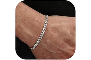 YADOCA 925 Silber Herren Armbänder für Männer Cuban Figaro Curb Link Kette Silber Armband 19/21cm Herrenschmuck Geschenke für Papa Freund Ehemann Sohn