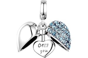 LOVANS Srebro wysokiej próby 925 'I Love You' serce zawieszka koralik do samodzielnego wykonania bransoletek Pandora