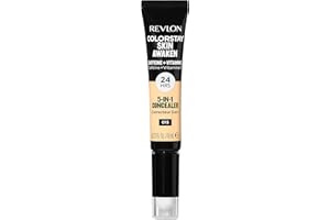 Revlon Colorstay Skin AwakenCorrector de Ojeras e Imperfecciones 5en1, con Cafeína y Vitamina C, Acabado Natural, 8ml (Tono #015 Light)