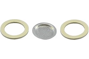 CALDER Xtrà 2 guarnizioni + 1 Filtro Alluminio Moka 1/2 Tazza compatibile con Mokina Bialetti
