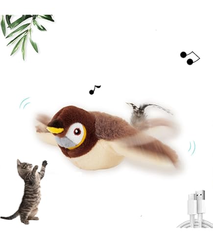 Giocattolo Gatto Uccellino Volante - Uccello In Peluche Con Ali Moventi E Suoni - Foto 9