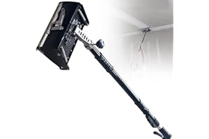 kubeier Caja Profesional de Acabado Plano para Paneles de Yeso de 8 "10" 12" con Mango Ajustable de 40''-63.8'', Herramientas de Acabado de Cinta para Paneles de Yeso, Ajustable a 120 °,22cm/8in