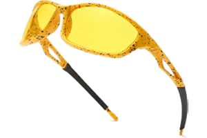 Long Keeper Nachtsichtbrille Autofahrer Sport, Nachtfahrbrille Anti-Blend Sonnenbrille Gelb für Herren Damen Nachtbrille zum Autofahren Sportbrille UV Schut