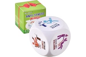 DealKits Cubo antistress da ufficio, cubo colorato per alleviare lo stress con 6 azioni divertenti, regalo perfetto per i colleghi, con confezione regalo