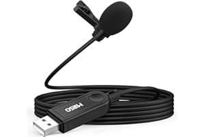 MillSO Mini USB PC Mikrofon USB Lavalier Omnidirektionales Kondensator Mikrofon mit 2M Kabel für PC, Laptop, PS5, Podcast, Interviews, Skype, Netzwerksingen und Aufzeichnung