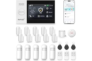 XNH 24-Piece Kit Wireless Home Security System –DIY 4G/WiFi with Touchscreen, App Control, Alexa & Google Assistant, No Monthly Fee, GSM SIM Card Ready, Motion Detector, Door Window Sensor for Home