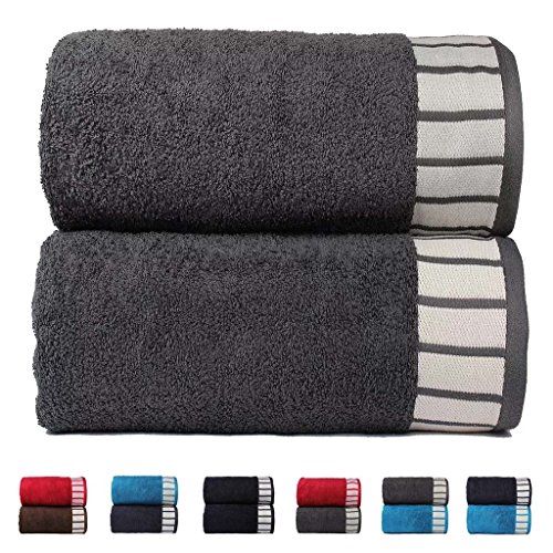 Trident His & Her Kollektion 550 g/m² Baumwolle 2 teiliges Badetücher Set, Grau