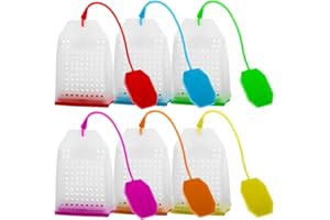FineGood - Confezione da 6 infusori in silicone riutilizzabili con filtro per tè, con 6 colori