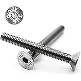 Pack of 10 Countersunk Screws M4 x 45 mm - DIN 7991 - A2 Stainless Steel - Hexagon Socket - V2A - Countersunk - Countersunk S