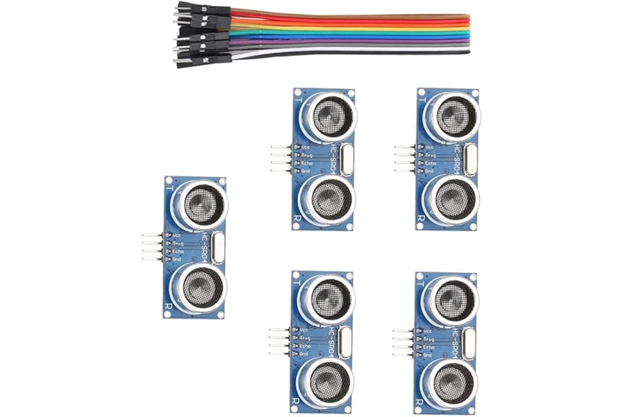Hailege 5PCS HC-SR04 Ultrasonic Sensor HCSR04 Ultrasonic Distance Sensor for DIY with Connect Wires