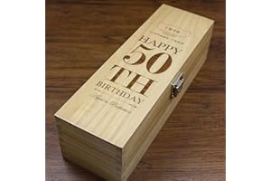English Pewter Company Sheffield, England Unique Personalised 50th Birthday Gift - Luxury Wooden Wine Champagne Whisky Box Satin Lined [HING07]